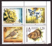 Bosnien - Serbische Rep.  1996  4 Werte  **  ZD  Lerche / Maus / Pflanzen