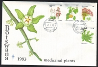 Botswana  1991  4 Werte auf 1 FDC  Samenhülsen