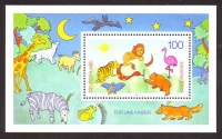 Bundesrepublik Deutschland  1995  1 Block  **  Wildtiere (Kinderzeichnungen)