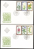 Bulgarien  1982  6 Werte auf 2 FDC  Heilpflanzen