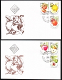 Bulgarien  1993  6 Werte auf 2 FDC  Heimische Früchte