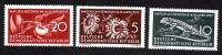D D R  1957  3 Werte  **  Eidechse / Pflanzen