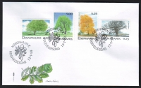 Dänemark  1999  4 Werte auf 1 FDC  Heimische Bäume