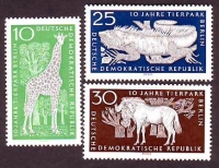 D D R  1965  3 Werte  **  Giraffe / Leguan / Gnu