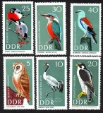 D D R  1967  6 Werte  **  Geschützte Vögel