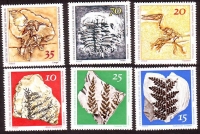 D D R  1973  6 Werte  **  Tierversteinerungen