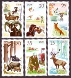 D D R  1977  6 Werte  **  Jagdtiere
