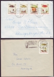 D D R  1974  5 Werte auf 2 Briefe  gelaufen  Giftpilze  (06)