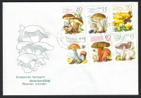 D D R  1980  6 Werte auf  1 FDC  Speisepilze  (13)