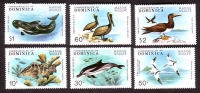Dominica  1979  6 Werte  **  Vögel und Meerestiere