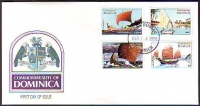 Dominica  1998  4 Werte auf  1 FDC  Segelschifffahrt