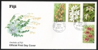 Fidschi Inseln  1999  4 Werte auf 1 FDC  Heimische Orchideen