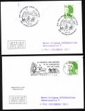 Frankreich  1986  2 Briefe mit 3 Pilzstempel  gelaufen