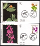 Frankreich  1992  4 Werte auf 4 FDC  Wildpflanzen
