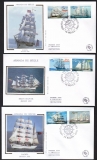 Frankreich  1999  10 Werte auf 5 FDC  Segelschiffe
