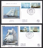 Preview: Frankreich  1999  10 Werte auf 5 FDC  Segelschiffe