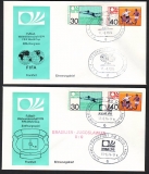 Deutschland  1974  4 Werte azf  2 FDC  Fußball WM  (2)