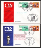 Deutschland  1974  4 Werte auf  2 FDC  Fußball WM  (8)