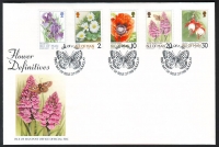 GB - Insel Man  1998  5 Werte auf 1 FDC  Heimische Blumen