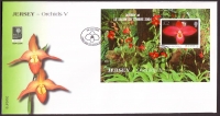 GB - Jersey  2004  1 Block auf 1 FDC  AD  Orchideen