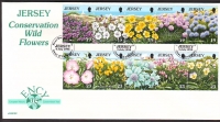 GB - Jersey  1995  10 Werte auf 1 FDC  Wildblumen