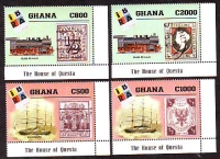 Ghana  1999  4 Werte  **  Eisenbahnen / Schiffe