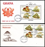 Ghana  1990  1 Brief mit 4 Pilzwerten