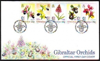 Gibraltar  1995  5 Werte auf  1 FDC  Orchideen