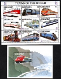 Grenada  1995  9 W. + 1 Bl.  **  KLB  Eisenbahnen