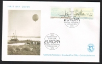 Grönland  1994  2 Werte auf 1 FDC  Segelschiff / Entdeckungen
