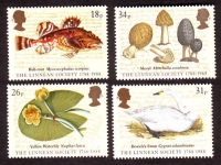 Großbritanien  1988  4 Werte  **  Fauna / Flora / Morchel