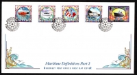 Preview: Guernsey  1999  14 Werte auf 2 FDC  Heimische Schiffe  FM