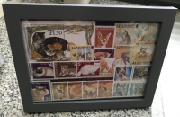 Bild mit Katzenbriefmarken ** / komplette Ausgaben