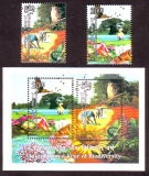 Indien  2010  2 W. + 1 Bl.  **  Eule / Vögel / Fisch / Krebs / Reispflanze