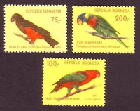 Indonesien  1980  3 Werte  **  Papageien