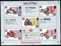 GB - Insel Man  1993  1 Block  **  Motorräder