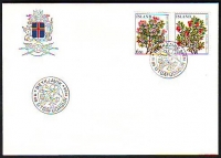 Island  1984  2 Werte auf  1 FDC  Blumen