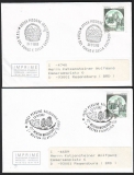 Italien  1993  2 Briefe mit je 2 Pilzsonderstempel  gelaufen