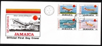 Jamaica  1994  4 Werte auf 1 FDC  Passagierflugzeuge