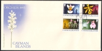 Kaiman Inseln  1993  4 Werte auf 1 FDC  Orchideen