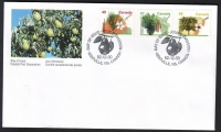Kanada  1992  3 Werte auf 1 FDC  Obstbäume