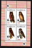 Karelien  1997  4 Werte  **  KLB  Eulen  WWF
