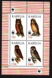 Karelia  1997  4 Werte  **  KLB  Eulen  WWF