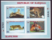 Karjala  1997  4 Werte  **  KLB  Raubkatzen  WWF