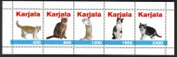 Karjala  1998  5 Werte  **  KLB  Hauskatzen