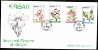 Kiribati  1994  4 Werte auf 1 FDC  Blumen