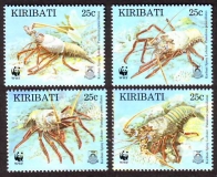 Kiribati  1998  4 Werte  **  Kiribati-Languste  WWF