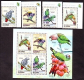 Kongo (Kinshasa)  2012  4 W. + KLB + 4 Bl.  **  Großpapageien