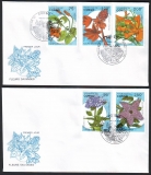 Kongo (Brazzaville)  1993  5 Werte auf 2 FDC  Pflanzen