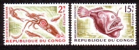Kongo (Kinshasa)  1964  2 Werte  **  Meeresfische